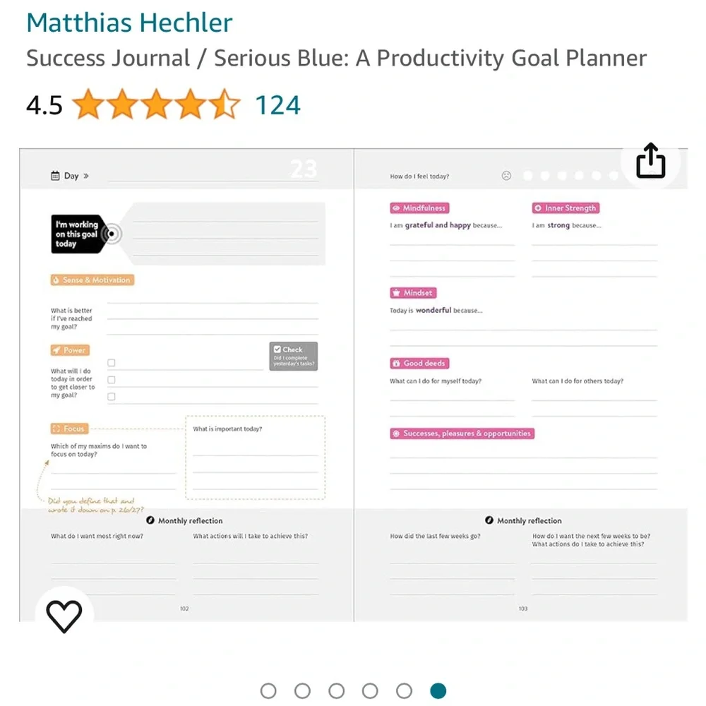 Success Journal/Serious Blue: A Productivity Goal Planner by Matthias Hechler